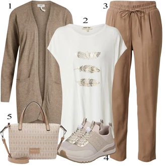 Z Cutworkom outfit mit Zelena/Khaki/Bela/Bež/Siva Srajca & majica velike velikosti/Majica & Top/Bluza velika velikost About You "Pokrivalo za pomlad"