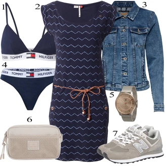 outfit mit Črna Spodnji del Tangica Tommy Hilfiger Underwear "Pokrivalo za pomlad"