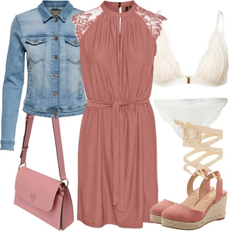 Svatba Outfit s Krémová/Bílá/Fialová/Béžová/Růžová Angora Prádlo/Brazilské Kalhotky/Průsvitná kalhotka/Tanga/Průhledná kalhotka/Klasické Kalhotky/Spodní Kalhotky Underprotection "Cool vzhled na jaro"Look: Bar, Den na pláži, Matriční Úřad, Coachella, Koncert, Festival, Svatba