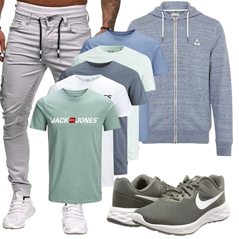 Grau/Khaki/HellGrau Stoffhose/Freizeithose/Sporthose/Löcherne Hose/Skinny Hose/Bügelfaltenhose/Cargo-Jogginghose/Cargohose Cassiecy kombinieren