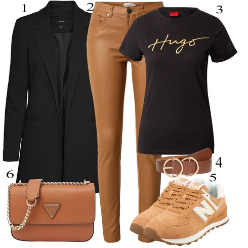 Kombinace Hnědá/Khaki/Béžová Kalhoty z Umělé Kůže/Kožený legíny/Kožená Kalhoty/Skinny Kalhoty B.young