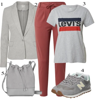 Tisk logotipa outfit mit Rdeča/Siva/Srebrna Majica s kratkimi rokavi/Športna majica/Beseda na majici/Casual Majica/Grafična majica/Lepa Majica levi's ® "Pokrivalo za pomlad"