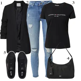 Outfit sa Crna Torba za rame/Privjesak DKNY "Tvoj otmjeni outfit"