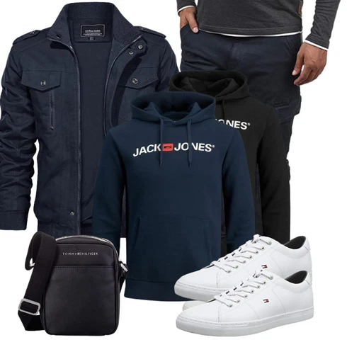 Dunkelblau Damen Pullover/Sport Hoodie/Partner Hoodie/Ausgefallener Hoodie/Hoodie/Unisex Hoodie Jack & Jones kombinieren