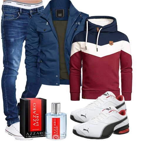 Blau/Dunkelblau Winterjacke/Funktionsjacke/Sommerjacke/Frühlingsjacke/Herbstjacke/Jacke mit Seitlichem Reißverschluss KEFITEVD kombinieren mit Bordeaux/Dunkelrot Vintage Hoodie/Half-zip Hoodie/Hoodie/Sport Sweatshirt/Strick Hoodie/Sport Hoodie/Ausgefallener Hoodie Amaci&Sons