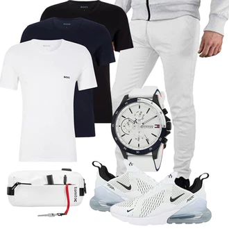 Metal Konzert Outfit mit Grau/Creme/Weiß/Khaki BlauerHafen "Cooles Outfit"Look: Metal, Stil, Smart Casual, Coole, Casual, Schön, Konzert, Schule, Pop Konzert