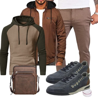 Outfit mit Dunkelgrün/Khaki Thermo Pullover/Kapuzenpullover/Kapuzenpullover/Ausgefallener Hoodie/Sport Hoodie/Strick Hoodie YuKaiChen "Cooles Outfit"