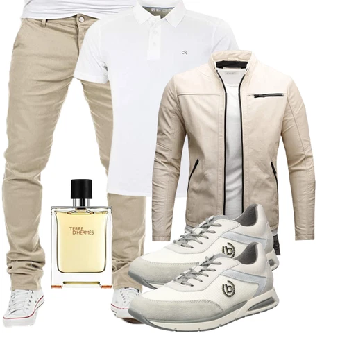 Beige/Khaki Kunstfaserjacke/Motorradjacke/KunstLederjacke/Frühlingsjacke/Sommerjacke/Jacke mit Seitlichem Reißverschluss Crone kombinieren