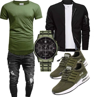 Outfit mit Blau/Schwarz Wintermantel/Winter Parka CASIVENT "Cooles Outfit"
