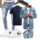 Jeansjacken mit Kapuze Outfits image