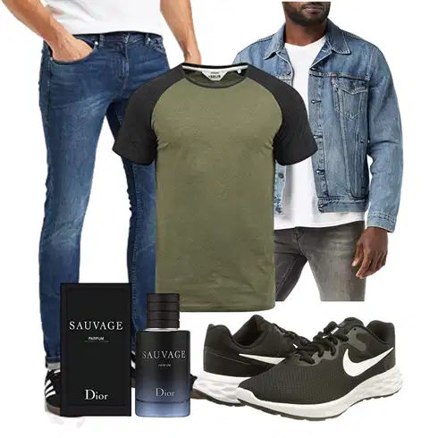 Lang Türkis JeansJacke levi's kombinieren