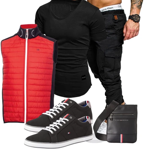 Rot FunktionsWeste/IsolationsWeste/IndoorWeste/SteppWeste/KunstfaserWeste/Sport Weste/LanglaufWeste/WendeWeste Calvin Klein kombinieren