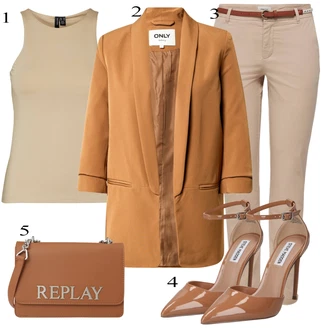 outfit mit Bež VERO MODA "Pokrivalo za pomlad"