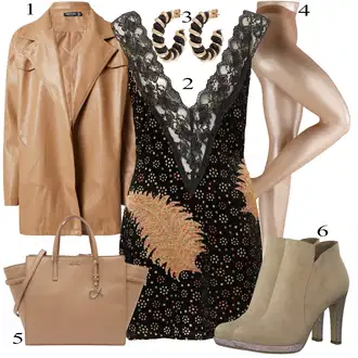 Outfit sa Smeđa/Bež Slip jakna/Podstava Jakne/Izuzetna jakna/Vintage Kožna Jakna/Kožna Jakna/Duga jakna/Dupla jakna/Jakna od Umjetne Kože/Jesenska jakna Nasty Gal "Tvoj otmjeni outfit"