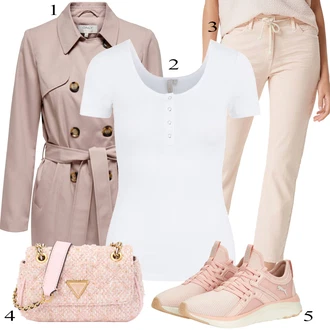 Outfit s Béžová/Khaki Džíny s Rozparkem/High Waist Džínové Kalhoty/Kožená bunda/Kotníková Bota/Pánské tričko/Mom Jean/Sweat Džíny/Zkrácené Džíny/Kožená Pánská Bund Opus "Stylový look na jaro"