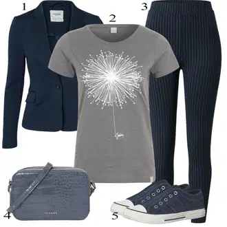 Outfit s Šedá/Modrá Taška/Dlouhá tylová sukně/Doplňek Ted Baker "Stylový look na jaro"