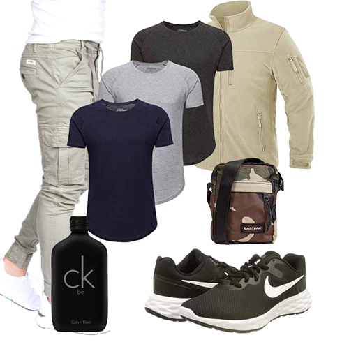 Khaki/Braun Merinojacke/StrickFleecejacke/Fliegerjacke/Trekkingjacke/Jacke mit Seitlichem Reißverschluss/Uniformjacke/Wanderjacke/Thermojacke TACVASEN kombinieren