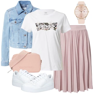 Dlouhé / Maxi Outfit s Růžová/Béžová/Modrá Dlouhý Zimní Kabát/Taška/Dlouhé Šaty/Doplňek/Dlouhá tylová sukně valentino "Vzhledy pro volný čas"
