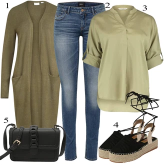 Outfit sa Tamnozelena/Zeleno Pletivo Veći Broj/Pletenina/Tunika/Haljina Veći Broj Vila "Tvoj otmjeni outfit"