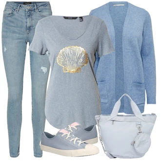 Outfit s Šedá Dlouhé Kardigany/Doplňek/Taška Přes Rameno/Tělo/Dlouhá tylová sukně/Dlouhý Zimní Kabát/Batoh Nike Sportswear "Jarní outfit pro ženy"