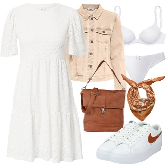 Outfit s Hnědá/Béžová/Oranžová/Bílá/Khaki Jarní bunda/Manšestrová Bunda/Košilová bunda/Džínové Bund/Krátký Bund/Krátké Džínové Bundičky/Vintage Bund/Letní Bund Only "Jarní outfit"
