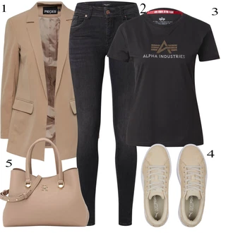 Outfit sa Crna/Crvena/Siva Print majica/Majica/Majica za treniranje/Majica s mrežicom/Funkcionalna majica/Majica s printom/Otmjena majica/Majica za trudnice Alpha Industries "Tvoj otmjeni outfit"