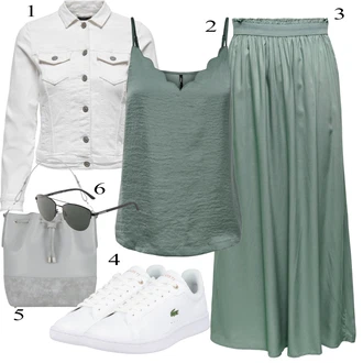 outfit mit Zelena/Svetlo modra/Turkizna/Svetlo zelena Tunika/Bluza velika velikost/Obleka velike velikosti Only "Pokrivalo za pomlad"