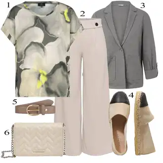 Outfit sa Smeđa/Bež/Kaki Široka Hlača/Hlače od muslina/Palazzo Hlača/Lepršave Hlača/Culotte Hlačice/Marlene Hlača/Hlače s Prorezom/Hlače Visokog Struka/Lanene Hlače JdY "Tvoj otmjeni outfit"