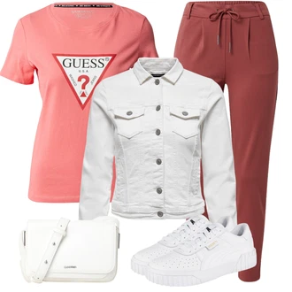 Outfit s Šedá/Krémová/Bílá/Světle šedá Džínové Bund/Krátký Bund/Letní Bund/Košilová bunda/Krátký Bund/Krátké Džínové Bundičky Only "Módní jarní outfit"
