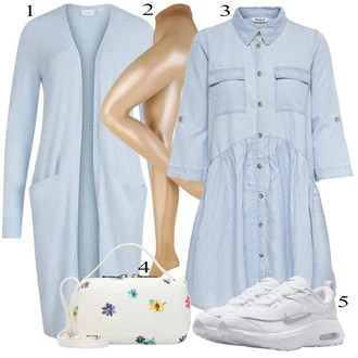 Denim/Traper Outfit sa Svjetloplava/Plava Bluza i Tunika/Haljina Veći Broj/Bluza i Tunika Tunika/Bluza Veći Broj Only "Tvoj otmjeni outfit"