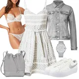 Džínové Bundy s 3/4 Rukávem Outfity image