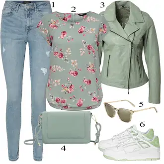 Outfit sa Smeđa/Tirkizna/Zeleno/Svjetloplava/Pink Bluza Kratkih Rukava/Bluza Vrh/Bluza s Uzorkom/Bluza s Printom/Tunika Kratkih Rukava/Tunika Majica Only "Tvoj otmjeni outfit"