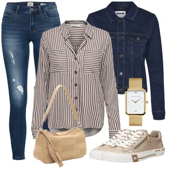 Outfit s Zlatý/Žlutá Řetízkové hodinky/Nástroj pro hodinky/Dámské chytré hodinky/Dárkový set hodinek/Náramkové hodinky Kapten & Son "Módní jarní outfit"