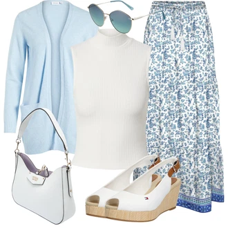 Krátká/mini Outfit s Šedá/Béžová Top & košilka/Dětská hračka Edited "Módní jarní outfit"