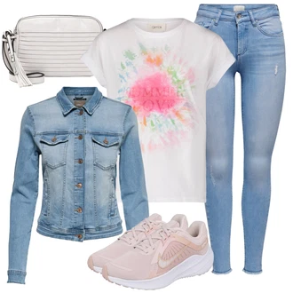 Outfit s Pastelové barvy Cartoon "Módní jarní outfit"