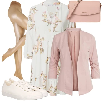 Outfity pro matriční úřad Lehký s Krémová/Béžová/Hnědá/Bílá Boho Šaty Elegantní/Letní Šaty/Tunikové šaty/Halenkové Šaty/Šaty s 3/4 Rukávem/Boho Letní Šaty/Šaty S Potiskem/Občanské šaty About You "Módní jarní outfit"Look: Lehký, Rad, Emo, Boho, Kovbojka, Mom, Romantický, Univerzitní, Western