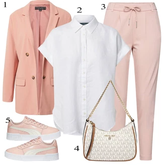 outfit mit Bela/Krem Bluza s Kratkimi Rokavi/Lanena Bluza/Bluza z gumbom Polo Ralph Lauren "Pokrivalo za pomlad"