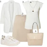 Bela Eleganten Bluze & tunike velikih velikosti outfiti za dame image