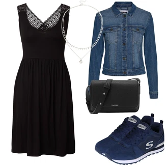 Old Money Outfit sa Crna Haljina Veći Broj About You "Outfit za proljeće"Look: Preodjeven, Rad, Jazz, Mom, Gotički, Poslovni, Babydoll, Rap, Old Money