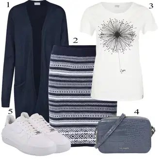 Nordijski uzorak Outfit sa Siva/Plava/Tamnoplava About You "Tvoj otmjeni outfit"