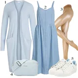 Šaty z Džínoviny s Výstřihem na Ramena Outfity image