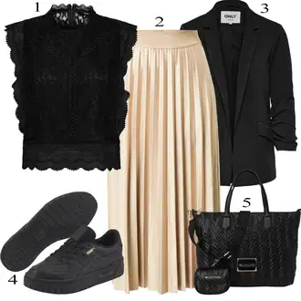 Outfit s Černá Halenek top/Tričko Only "Jarní outfit"