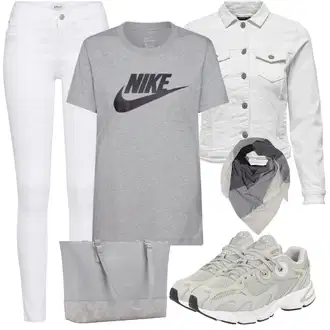 Moderní Outfit s Bílá/Hnědá/Černá Džín s Širokou Nohavicí/Dámské Džíny s Délkou 7/8/Zvonové Džíny/Zkrácené Džíny/Formální Košile/Džíny Culottes/Plisované Džíny Only "Perfektní na jaro"Look: Styl, Cool, Francouzské, Italský, Námořní, Moderní, Mom, Krásný, Španělské, Western, Old Money, 70tá léta