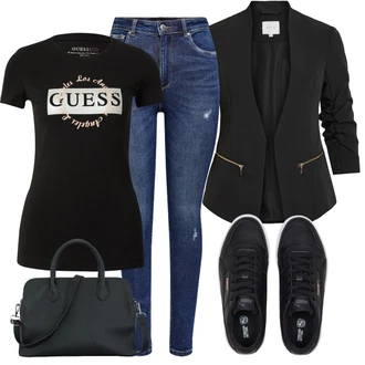 Outfit s Černá Kožená Pánská Bund/Smokingové sako/Elegantní Sako/Krátké Sako/Neformální Sako/Blůzové Sako/Boyfriend Sako/Kožená bunda pro muže/Blejzrové Bund Vila "Perfektní na jaro"
