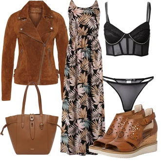 Outfit s Béžová/Hnědá/Šedá/Khaki Bunda s Bočním Zipem/Kožené Bund Kožená vintage bunda/Bunda z Umělé Kůže/Motorkářské Bund/Motorkářská bunda Freaky Nation "Perfektní na jaro"