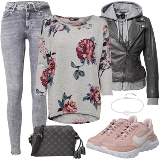 Diamantový vzor Outfit s Bílá/Stříbrný/Růžová Pilgrim "Perfektní na jaro"