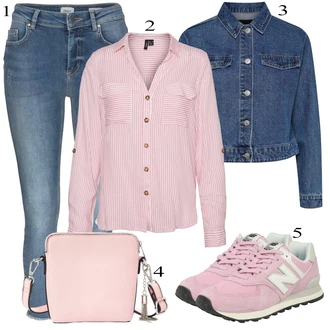 outfit mit Pastelne barve/Roza/Bež/Modra VERO MODA "Pokrivalo za pomlad"