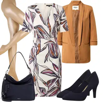 Majka mladenke Outfit sa Bijela/Pink/Crvena/Ljubičasta Bluza Haljina/Haljina matični ured svat/Ležerna Haljina/Ljetna Haljina/Haljina S Printom/Omotna Haljina/Pamučna haljina/Platnena Haljina/Haljina za vjenčanje Comma "Savršena uredska odjeća"