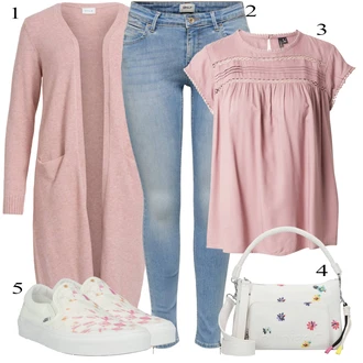 outfit mit Pastelne barve/Bež VERO MODA "Pokrivalo za pomlad"