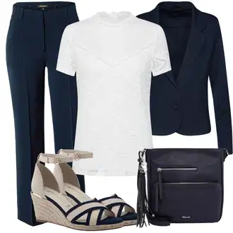Outfity pro zábavu S křivkami s Bílá/Krémová Halenka Móda Pro Plnoštíhlou/Tričko & Top Móda Pro Plnoštíhlé Vila "Jarní Outfit"